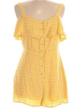 LE LIS Yellow & White Rayon Romper - Medium - NWT